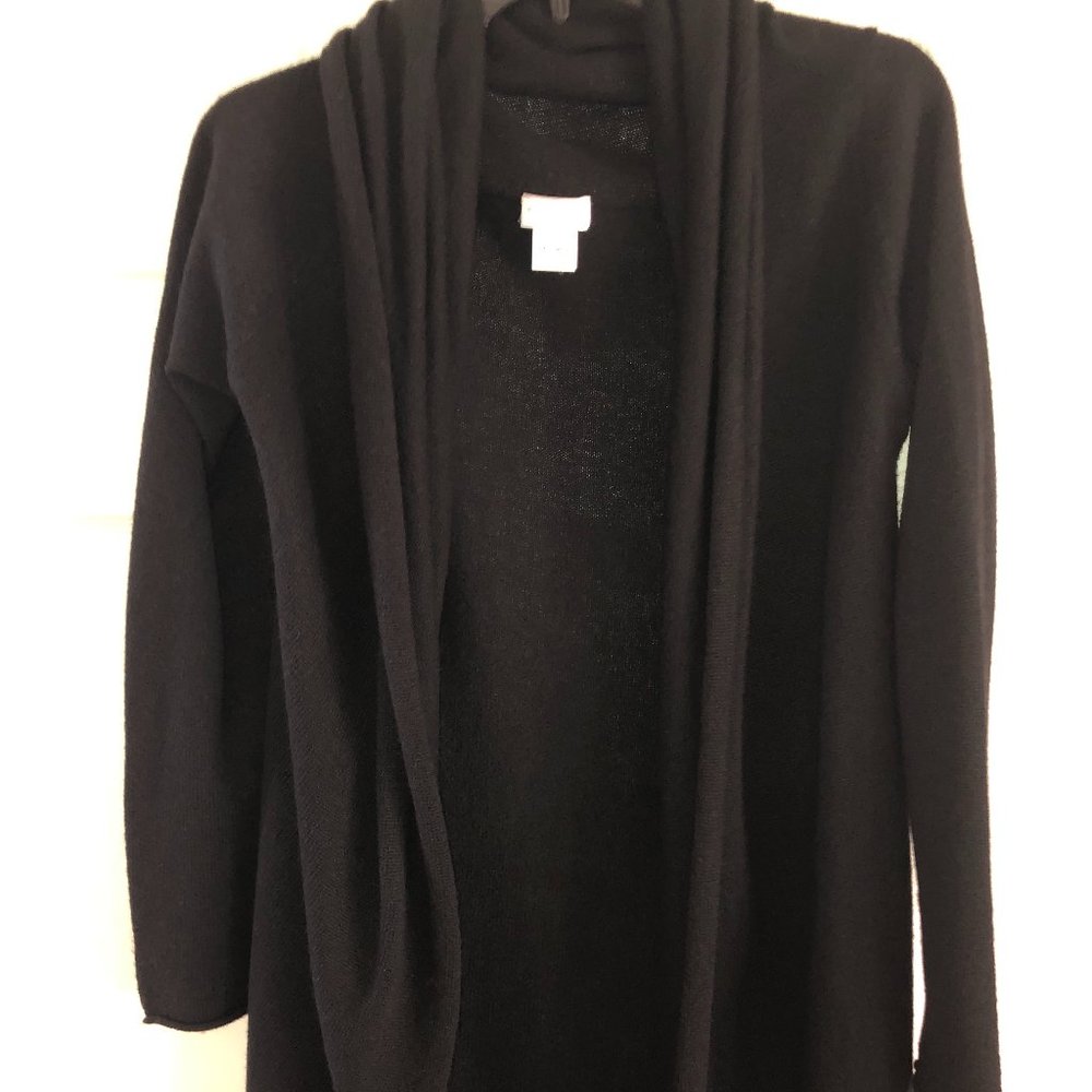 Club Monaco Black Lightweight Cashmere Open Cardigan